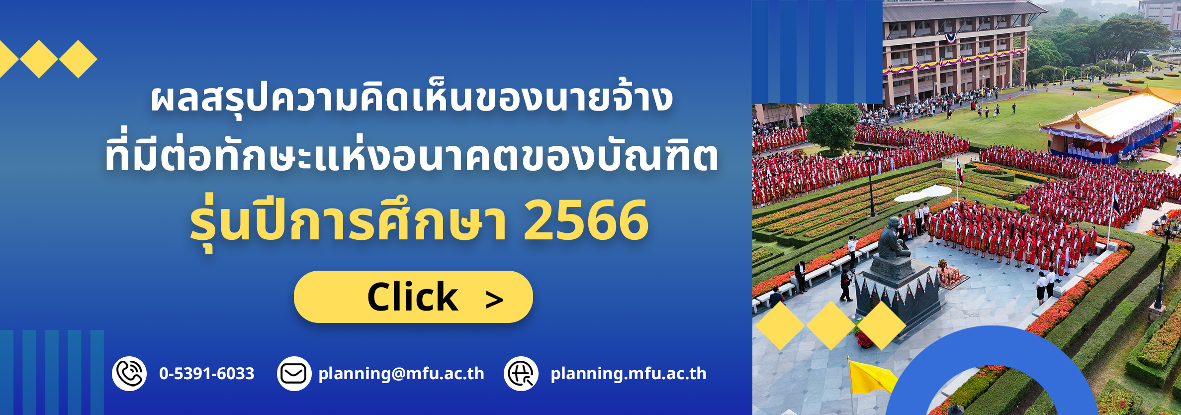 ผลสรุปความคิดเห็นของนายจ้างที่มีต่อทักษะแห่งอนาคตของบัณฑิต รุ่นปีการศึกษา 2566